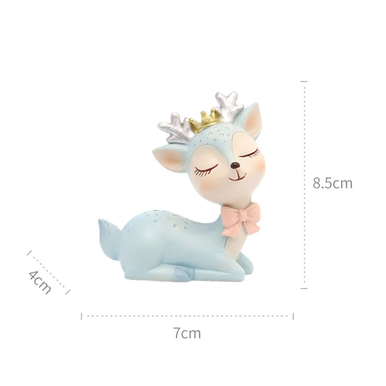 Car Decoration Cartoon Sika Deer Decoration Creative Resin Handicraft Cake Decoration, Blue, Pink