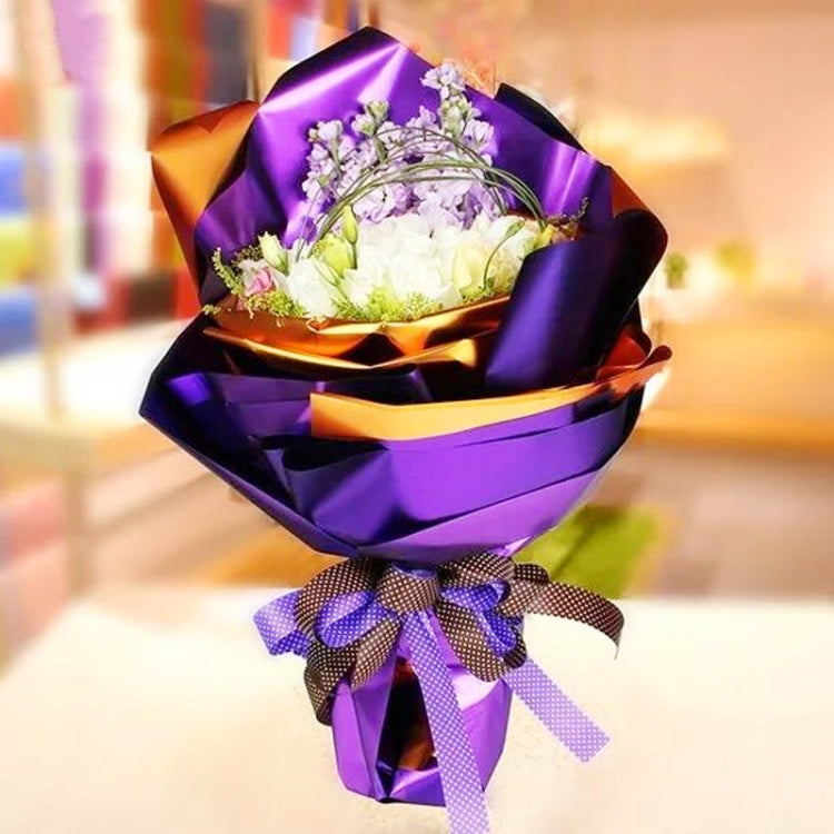 Matte Platinum Paper Flower Wrapping Paper OPP Material Bouquet Wrapping Paper, Army Green, Breown, Royal Blue, Wine Red, Rose Red, Red, Golden, Deep Purple, Silver, Black, Medium Purple, Cement Gray, Moonlight Blue, Natural Green