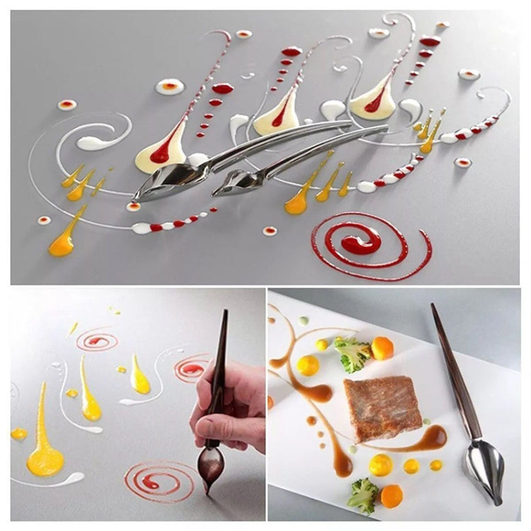 2 in 1 DIY Stainless Steel Chocolate Spoon Decorating Filter Spoon Set, 2 in 1