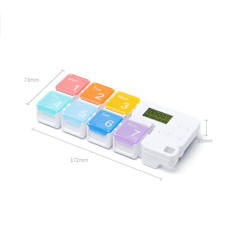 TF-248 7-Cell Smart Timing Reminder Plastic Pill Box Pill Storage Box, TF-248