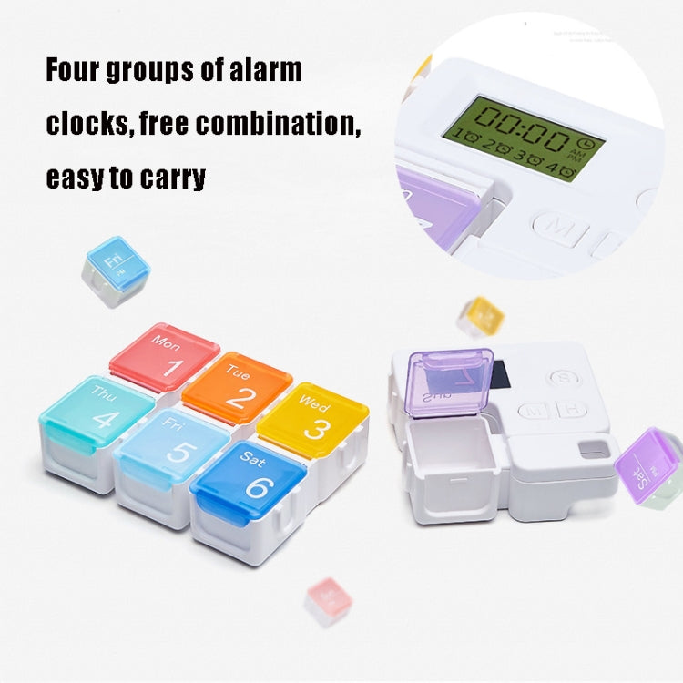 TF-248 7-Cell Smart Timing Reminder Plastic Pill Box Pill Storage Box, TF-248