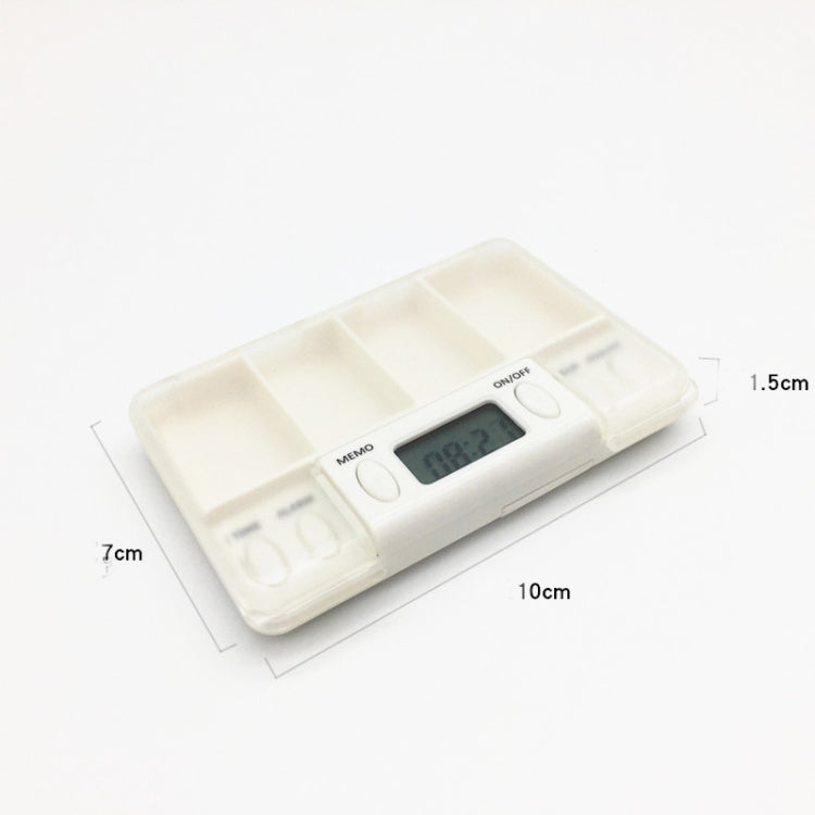 TF200 4-Cell Smart Timed Reminder Portable Plastic Pill Box Pill Storage Box