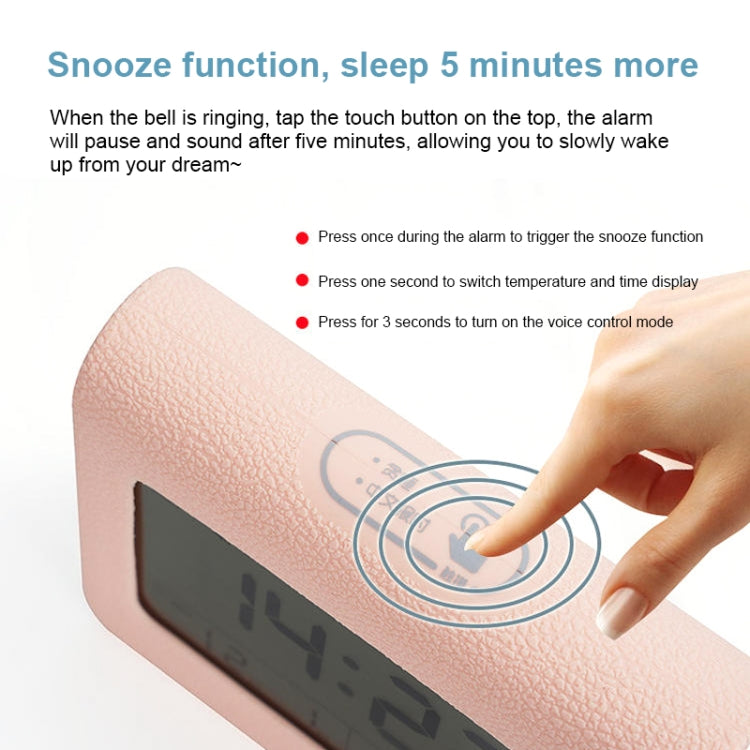 ZKLiLi Lazy Snooze Applet Alarm Clock Bedside Bluetooth Multifunctional Silent Digital Alarm Clock, Blue, Pink, Gray