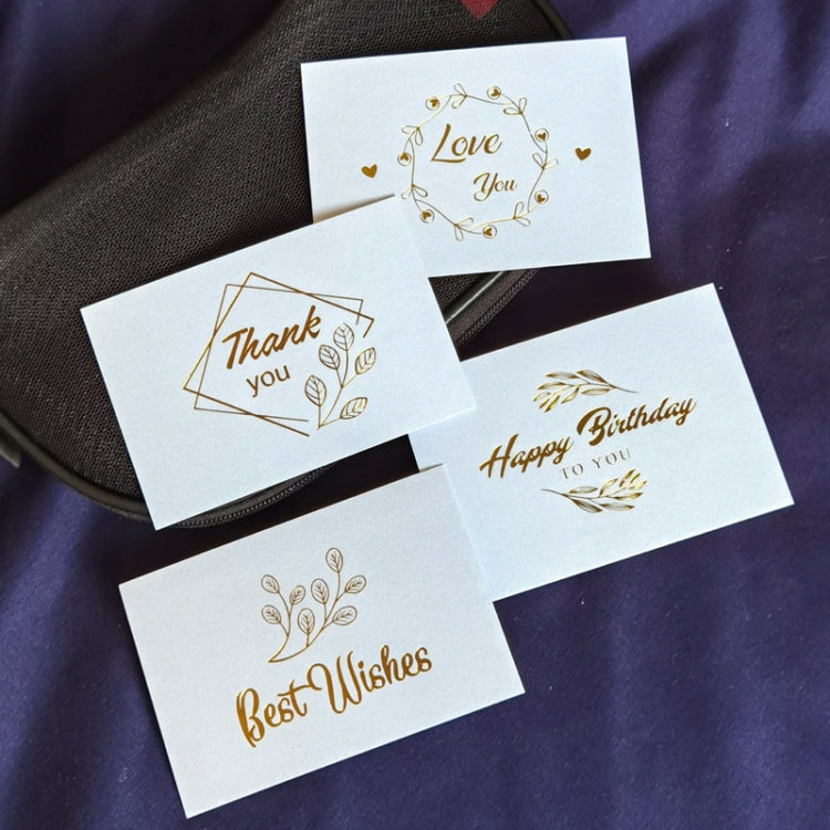 150 PCS Wedding Blessing Card Thank You Message Gift Decoration Card Bronzing Flower Greeting Card, Blessing （White）, Thank You （White）, Love You （White）, Happy Birthday （White）, Blessing （Black）, Thank You （Black）, Love You （Black）                    ...