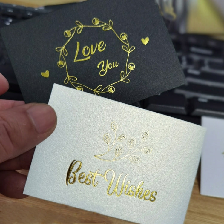 150 PCS Wedding Blessing Card Thank You Message Gift Decoration Card Bronzing Flower Greeting Card, Blessing （White）, Thank You （White）, Love You （White）, Happy Birthday （White）, Blessing （Black）, Thank You （Black）, Love You （Black）                    ...