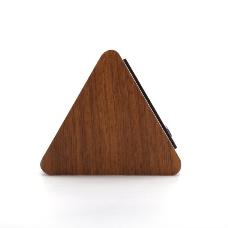 Mute Luminous Electronic Clock Wooden Sound Control Small Triangle Alarm Clock, Brown Wood Red Light, White Wood White Light