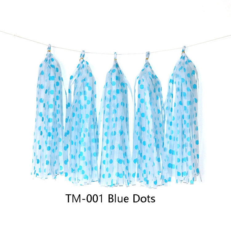 Color Polka Dot Paper Tassels Birthday Room Decoration Ribbon Garland, TM-001 Blue Dots, TM-002 Pink Dots, TM-003 Yellow Dot, TM-004 Purple Dot, TM-005 Golden Dot, TM-006 Silver Dot, TM-007 Green Dot, TX-008 Star Moon Pink, TX-009 Star Moon Beige      ...