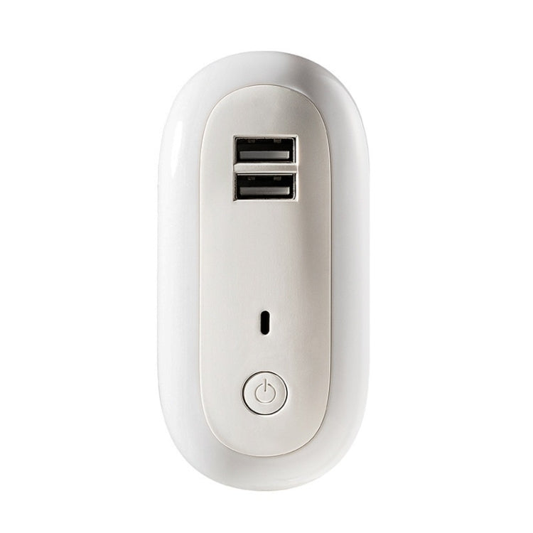 Remote Control Timer Dimming Night Light Bedroom Socket LED Wall Light, CN Plug, Dual-USB, Regular