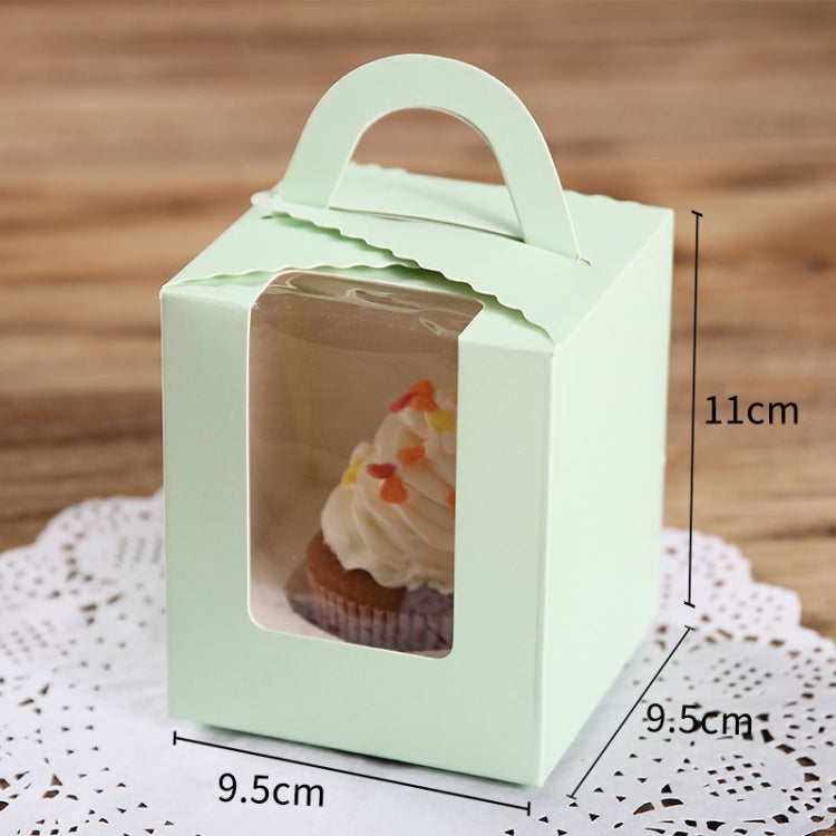 50 Pieces Muffin Cup Cake Box Portable Window Cake Packaging Box, Light Green, Pink, Light Blue, White