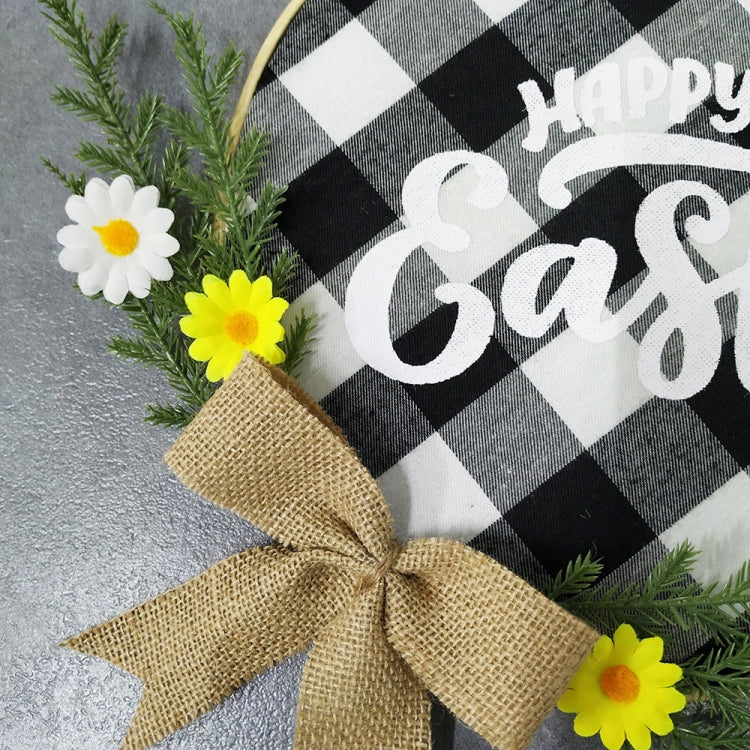 Home Decorations Easter Wreath Shooting Props Wreath Door Hanging, Brown Hello, Whiteboard Black Letter Welcome Sign, Dark Blue Welcome Wooden Sign, Dark Blue Easter Rabbit