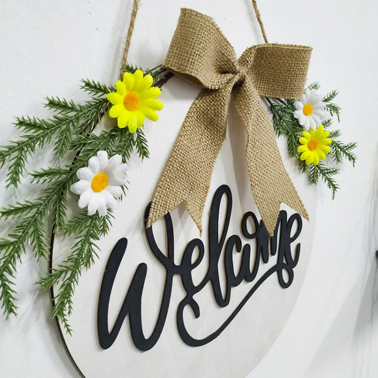 Home Decorations Easter Wreath Shooting Props Wreath Door Hanging, Brown Hello, Whiteboard Black Letter Welcome Sign, Dark Blue Welcome Wooden Sign, Dark Blue Easter Rabbit