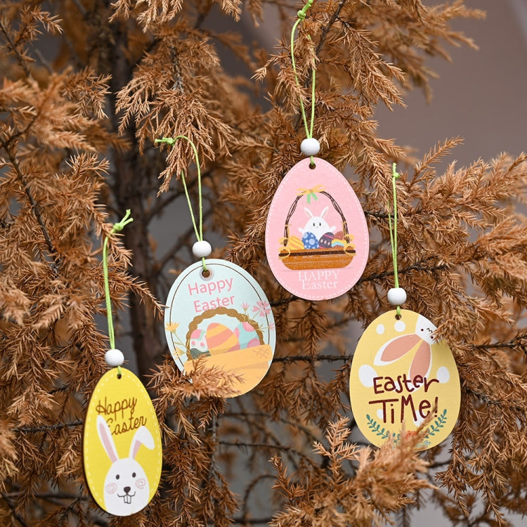 Easter Wooden Pendants Festive Atmosphere Decorative Items, Bunny Egg Shell, Rabbit Lifting Eggshell, Small Egg Shell, Yellow Rabbit Eggshell, Pink Egg, Yellow Rabbit Tooth Egg, Light Yellow Upside-down Rabbit Eggs, Blue Egg, Orange-winged Bird        ...