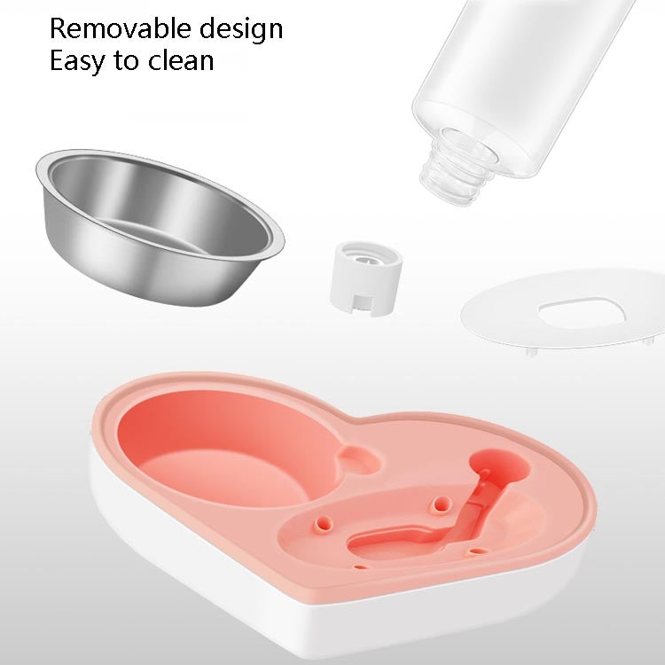 Pet Bowl Love And Moisture-Proof Mouth Dual-Use Bowl Cat Automatic Water Bowl, Blue, Grey, Pink