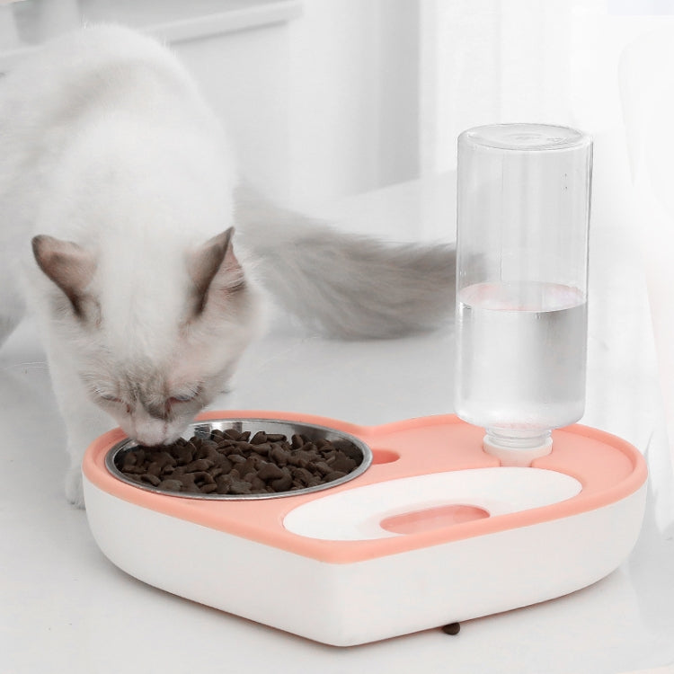 Pet Bowl Love And Moisture-Proof Mouth Dual-Use Bowl Cat Automatic Water Bowl, Blue, Grey, Pink