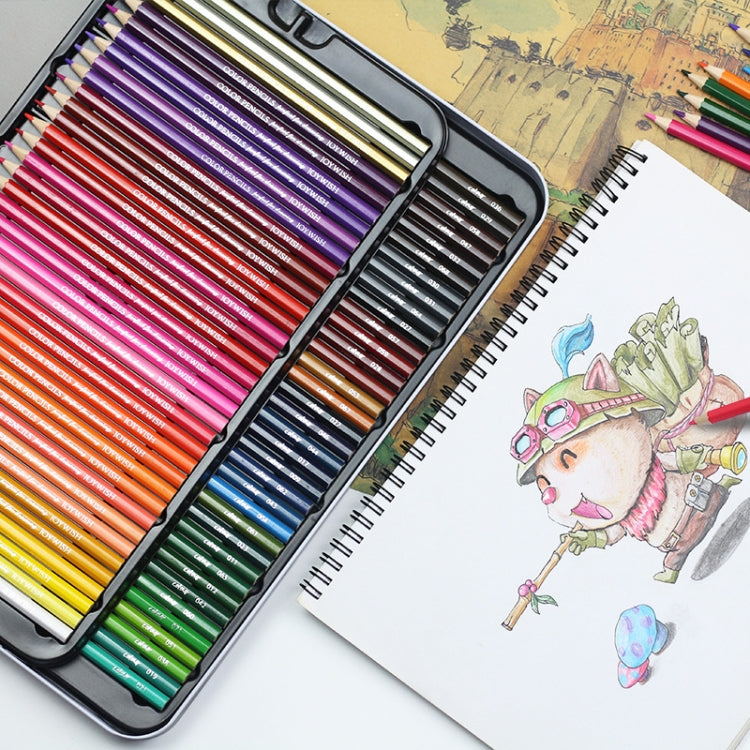 72-Color Tin Box Oily Drawing Color Pencils, 72-Color Pencils