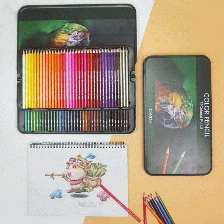 72-Color Tin Box Oily Drawing Color Pencils, 72-Color Pencils