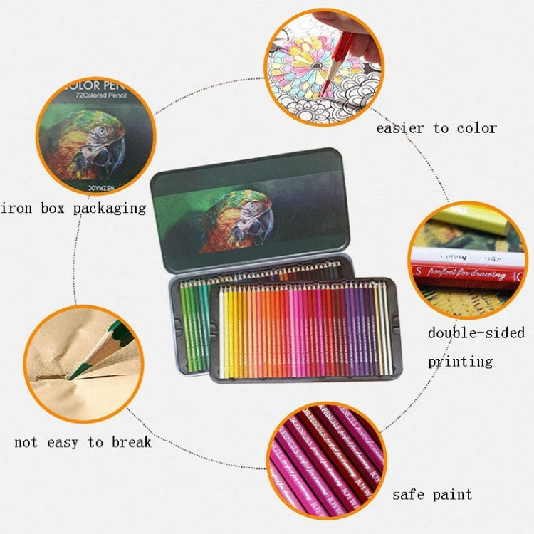 72-Color Tin Box Oily Drawing Color Pencils, 72-Color Pencils