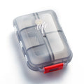 Mizi Small Pill Box Portable Dispensing Medicines Boxes, 10 Grid (Gray), 7 Grid (Grey), 7 Grid (Green)