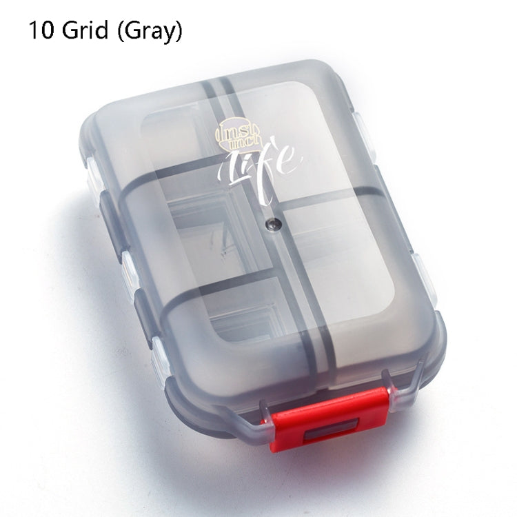 Mizi Small Pill Box Portable Dispensing Medicines Boxes, 10 Grid (Gray), 7 Grid (Grey), 7 Grid (Green)