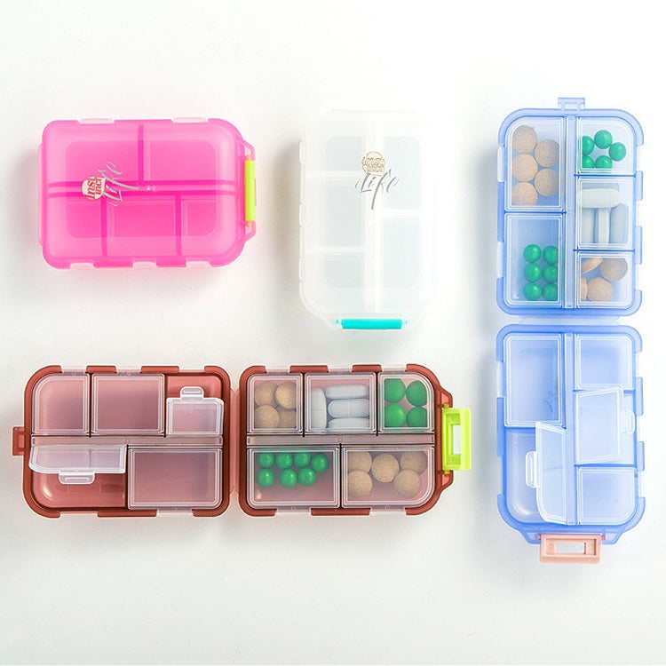 Mizi Small Pill Box Portable Dispensing Medicines Boxes, 10 Grid (Gray), 7 Grid (Grey), 7 Grid (Green)