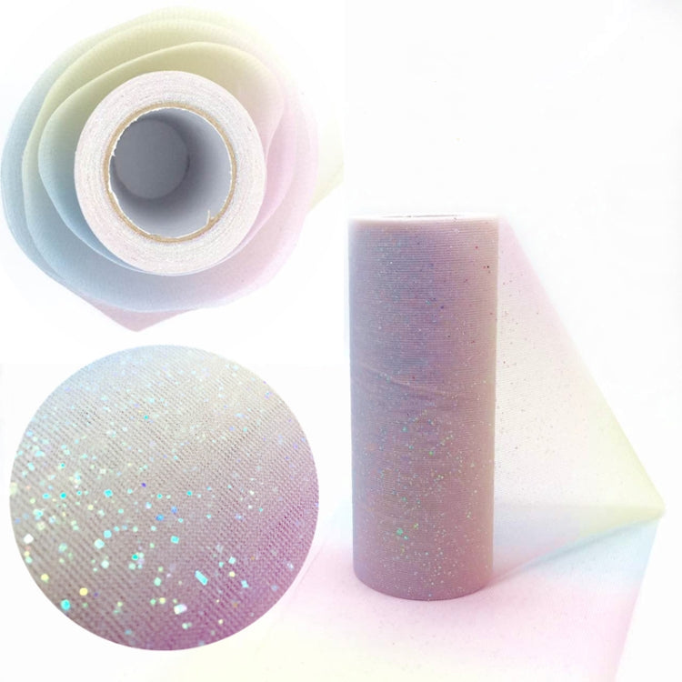 Glitter Rainbow Net Yarn Roll for Photo Background / Desktop Decoration / Skirt, Length: 9m, Width: 15cm, ABK1 Pink Yellow Blue Gradient Glitter, ABK2 Red Purple Blue Gradient Glitter, ABK3 Rainbow Gradient Glitter, ABK4 Blue Purple Gradient Glitter   ...