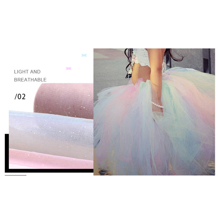 Glitter Rainbow Net Yarn Roll for Photo Background / Desktop Decoration / Skirt, Length: 9m, Width: 15cm, ABK1 Pink Yellow Blue Gradient Glitter, ABK2 Red Purple Blue Gradient Glitter, ABK3 Rainbow Gradient Glitter, ABK4 Blue Purple Gradient Glitter   ...
