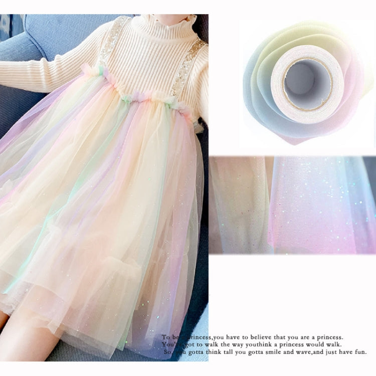 Glitter Rainbow Net Yarn Roll for Photo Background / Desktop Decoration / Skirt, Length: 9m, Width: 15cm, ABK1 Pink Yellow Blue Gradient Glitter, ABK2 Red Purple Blue Gradient Glitter, ABK3 Rainbow Gradient Glitter, ABK4 Blue Purple Gradient Glitter   ...