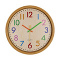 12 Inch Living Room Creative Color Wood Grain Wall Clock Quartz Clock  Classroom Children  Personality Wall  Clock, Wood Grain Wall Clock