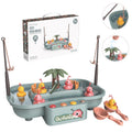 Play House Children Educational Electric Cycle Rotating Fishing Station Summer Water Game Toy Set, Green 6 Ducks, Pink 6 Ducks, Green 3 Fish 3 Ducks, Pink 3 Fish 3 Ducks