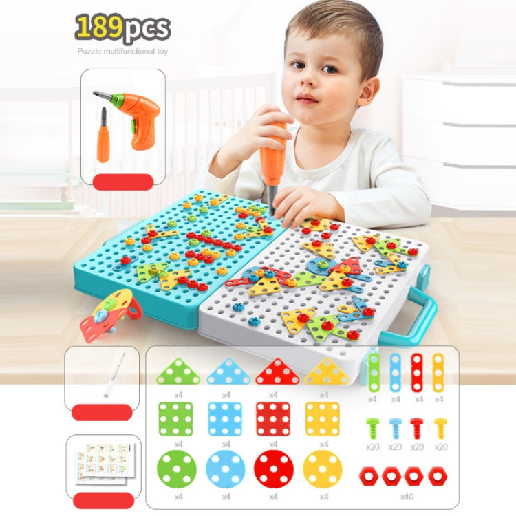 Children Screw-Tightening Electric Drill Toy Manual Assembly Toolbox, Style:, 2D Plane + Manual Drill (188 PCS), 2D Plane + Electric Drill (189 PCS), 3D + Manual Drill (275 PCS), 3D + Electric Drill (276 PCS), 3D + Electric Drill (316 PCS)             ...