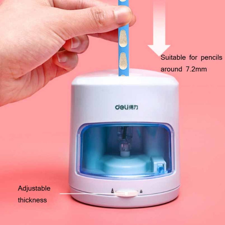 Deli Student Electric Stationery Set Desktop Cleaner/Electric Eraser/Electric Pencil Sharpener, Blue, Pink
