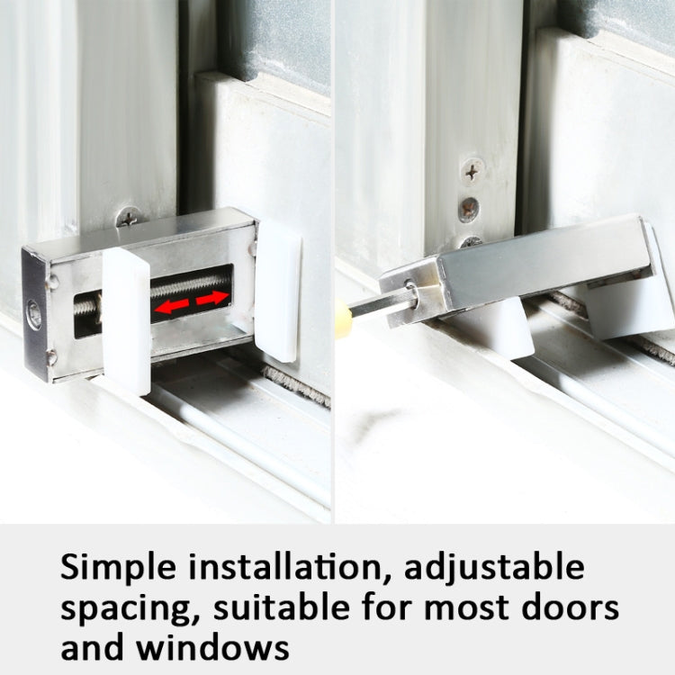 2 PCS Aluminum Screen Window Door Lock Child Protection Safety Lock Anti-theft Stopper, Hex Key, One-word Key