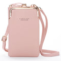 H2107 Ladies Mobile Phone Bag Shoulder Messenger Bag Pebbled Zipper Wallet, Yellow, Red, Green, Black, Pink, Light Blue, Shallow Purple, Gray