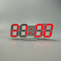 6609 3D Stereo LED Alarm Clock Living Room 3D Wall Clock, Red, Green, Black Frame Blue Light, Black Frame Orange Light, Black Frame Pink Light, Black Frame Green Light, Black Frame Red Light