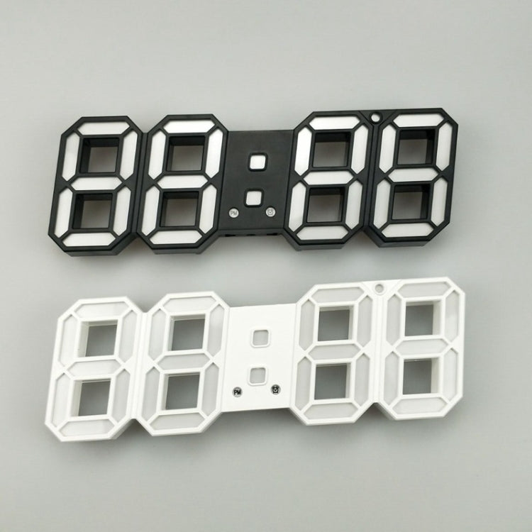 6609 3D Stereo LED Alarm Clock Living Room 3D Wall Clock, Red, Green, Black Frame Blue Light, Black Frame Orange Light, Black Frame Pink Light, Black Frame Green Light, Black Frame Red Light