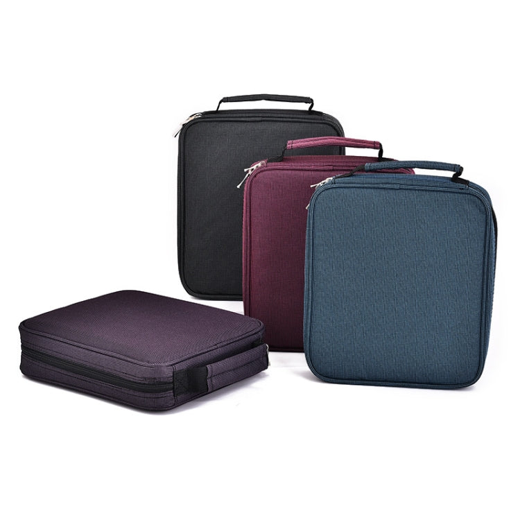 120 Color Pencil Case Large Capacity Student Portable Stationery Bag, Purple, Gray Black, Blue, Rose Red