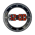 DS-3688L Living Room 3D Wall Clock Big Screen LED Electronic Clock, Black+Red, Black+Green, Second Light Black+Green