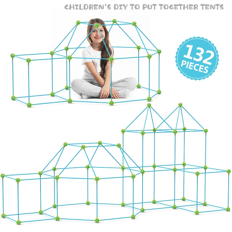 132 In 1 DIY Tent Toy Assembling Play House DIY Children Tent Building Toy, 132 in 1