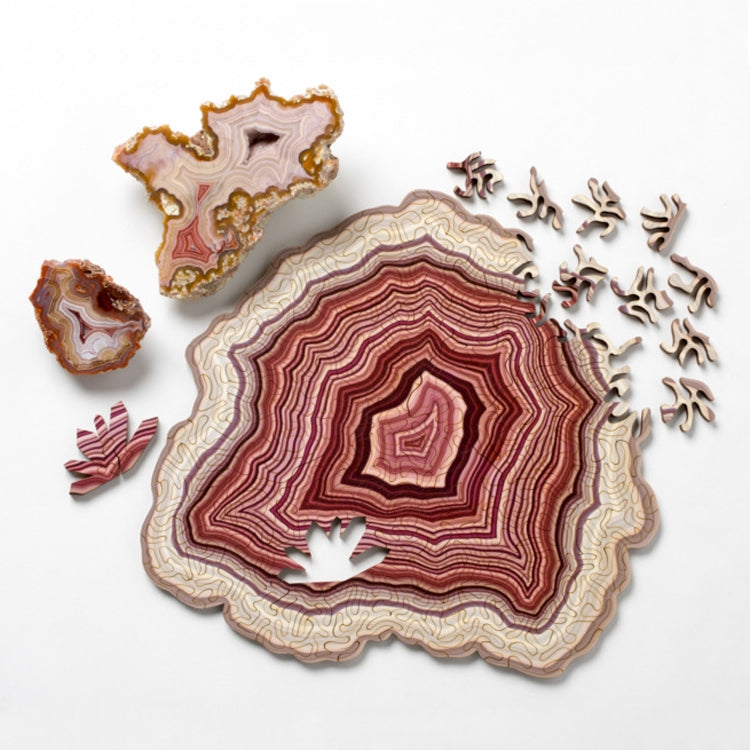 Allotype Agate Puzzle Difficult Wooden Jigsaw Puzzle Toy, Blue, Red, Green, Black, Flower