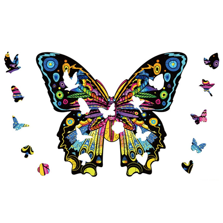 Butterfly Wooden Alien Puzzle Irregular Three-Dimensional Animal Puzzle, Size:, S, M, L