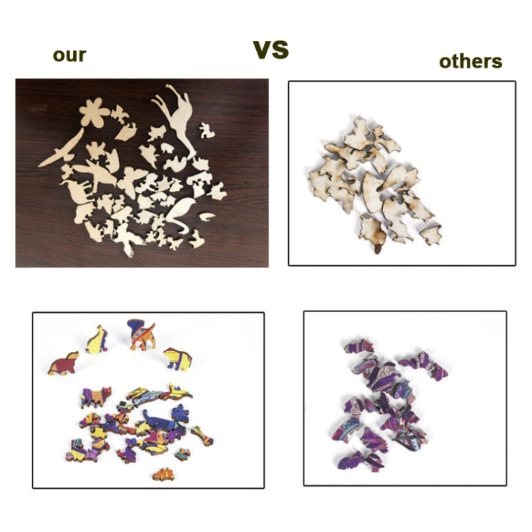 Fox Wooden Alien Puzzle Irregular Three-Dimensional Animal Puzzle, Size:, S, M, L