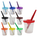 Children Plastic Pen Cup Bristles Graffiti Painting Brush Set, HB-10 + 10, HB-5 + 5 Light Colors, HB-5 + 5 Dark