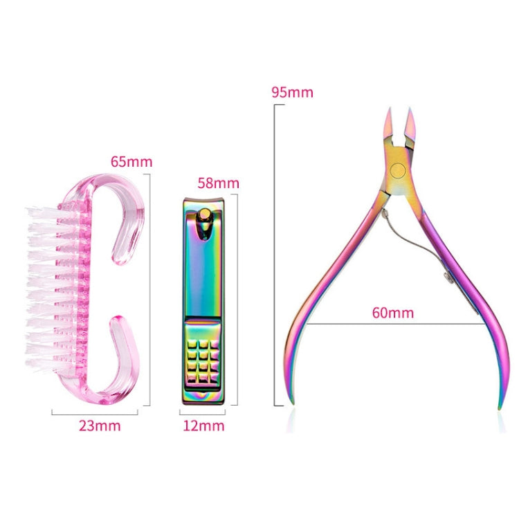 7 in 1 Nail Tools Color Titanium Nail Care Tools