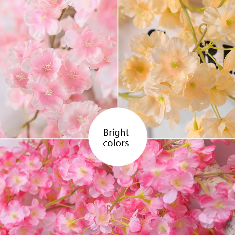 Simulation Sakura Rattan Plastic Decorative Flower Vine, Colour: 135 Flowers Deep Pink, 135 Flowers Champagne, 135 Flowers Light Pink, 135 Flowers Deep Pink, 135 Flowers White, 256 Flowers Light Pink, 256 Flowers Deep Pink, 256 Flowers White