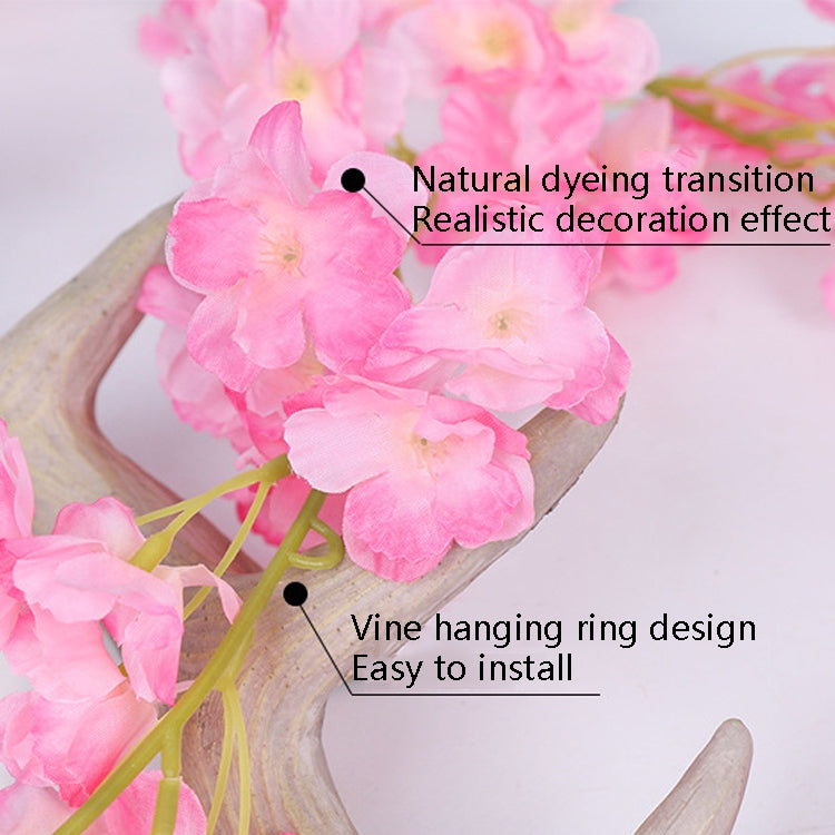 Simulation Sakura Rattan Plastic Decorative Flower Vine, Colour: 135 Flowers Deep Pink, 135 Flowers Champagne, 135 Flowers Light Pink, 135 Flowers Deep Pink, 135 Flowers White, 256 Flowers Light Pink, 256 Flowers Deep Pink, 256 Flowers White