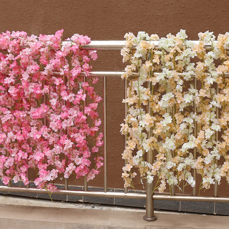Simulation Sakura Rattan Plastic Decorative Flower Vine, Colour: 135 Flowers Deep Pink, 135 Flowers Champagne, 135 Flowers Light Pink, 135 Flowers Deep Pink, 135 Flowers White, 256 Flowers Light Pink, 256 Flowers Deep Pink, 256 Flowers White