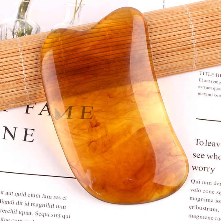 Resin Scraping Sheet Massage Facial Tendon Stick Beauty Salon Shave Board Acupuncture Pen, Color Classification: Amber Ingot Board, Amber Ingot Board, Amber Fish Plate, Amber Relaxing Stick, Amber Point Stick, Amber Meridiary Comb, Amber Triangle      ...