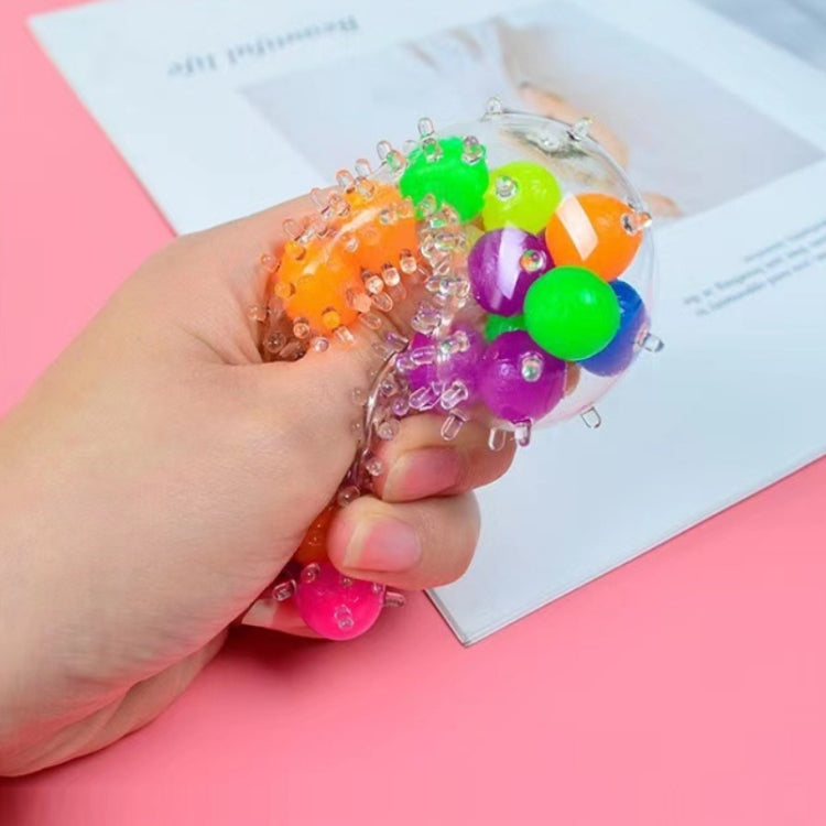 6 PCS 6 Cm Color Beads TPR Vent Ball Decompression Toy, Balloon Ball