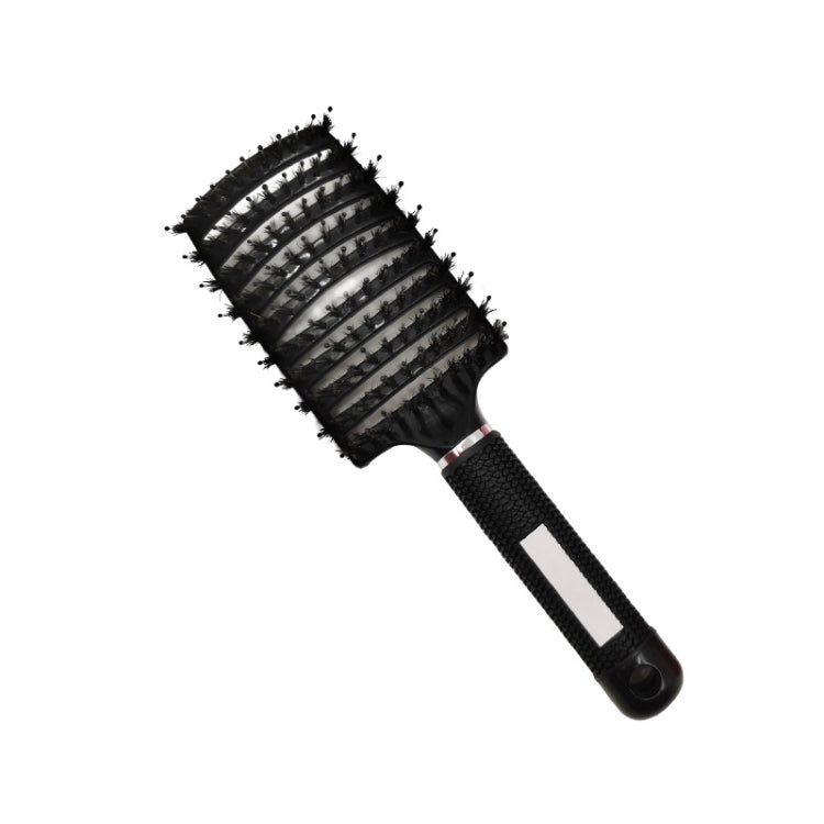 Retro Boar Bristles Hairdressing Big Curved Comb Curly Hair Massage Comb, Black, Red, Pink