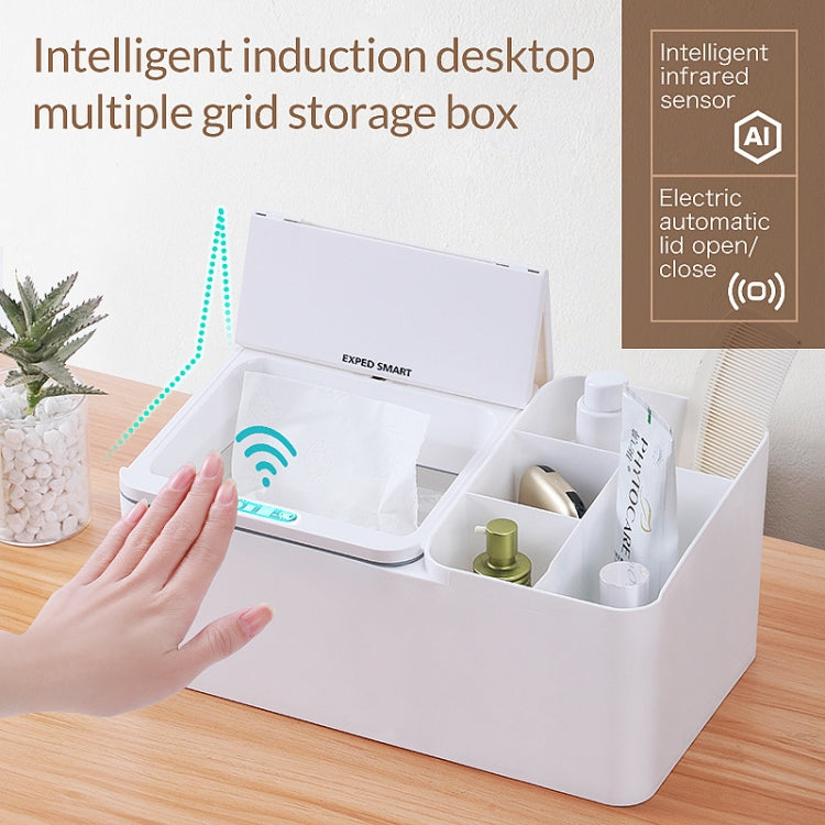 EXPED SMART Intelligent Induction Desktop Electric Storage Box, Battery Version (White), Battery Version (Gray), USB Charging (White), USB Charging (Gray)